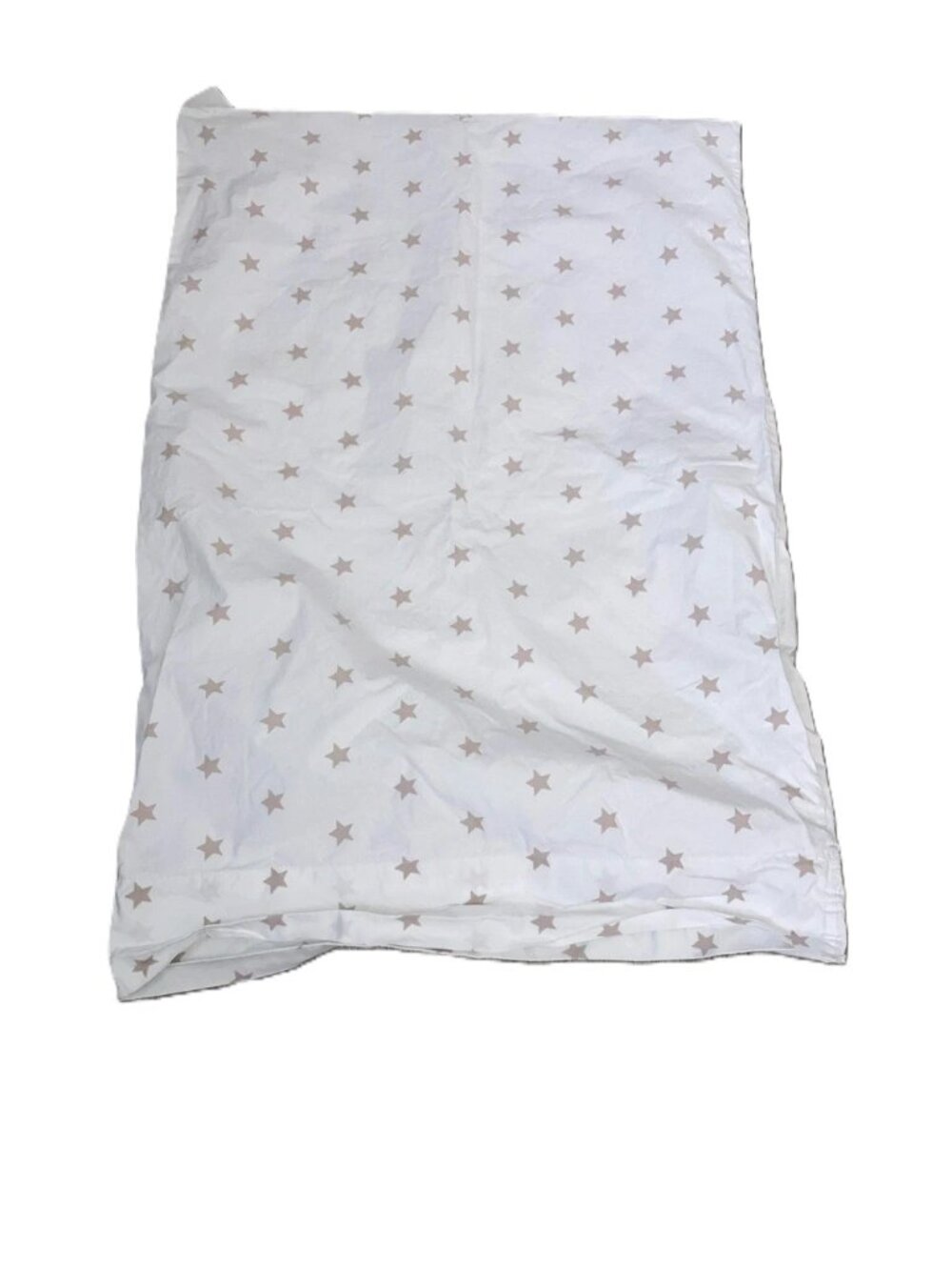POTTERY BARN Kids White Pillowcase with Beige Star Print Standard Size